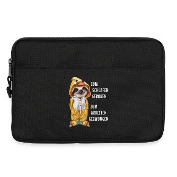 Faultier Zum schlafen geboren arbeiten gezwungen - Laptoptasche 13" - Schwarz - Vorne