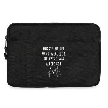 Die Katze war allergisch Lustiger Spruch Katzen - Laptoptasche 13" - Schwarz - Vorne