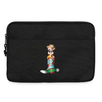 small earthworm as a cowboy in a western boot - Laptop bag 13" - black - Front