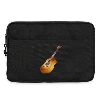 beautiful 3D acoustic guitar in warm shades - Laptop bag 13" - black - Front