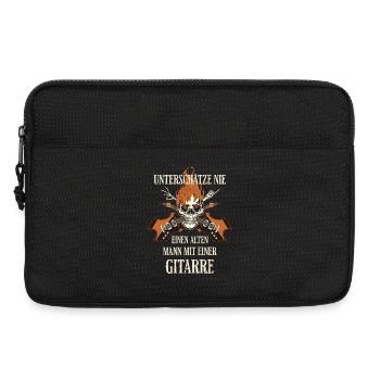 Unterschätze niemals einen alten Mann mit Gitarre - Laptoptasche 13" - Schwarz - Vorne