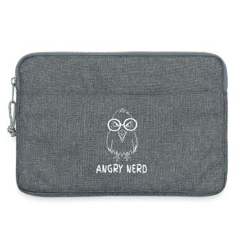 Angry Nerd - Wortspiel Nerd, Vogel - Laptoptasche 13" - Grau meliert - Vorne
