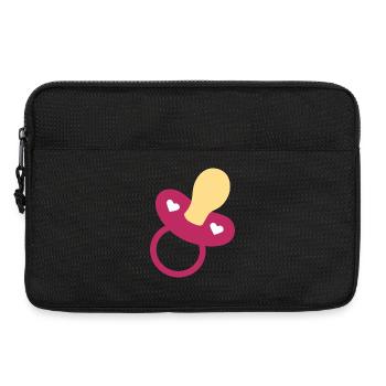Idée cadeau naissance bébé 2025 - Sacoche pour ordinateur portable 13 pouces - noir - Devant