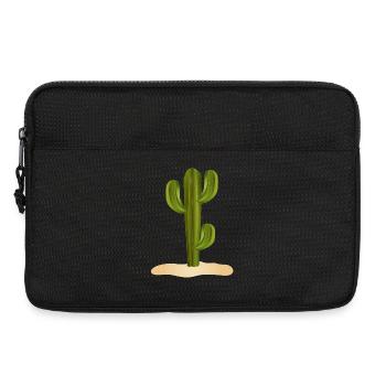 large green cactus in the desert in the sand - Laptop bag 13" - black - Front