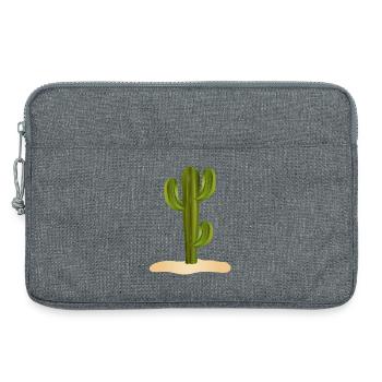 large green cactus in the desert in the sand - Laptop bag 13" - heather grey - Front