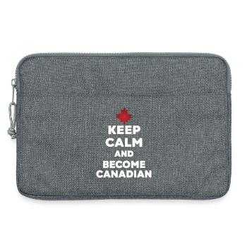 Keep Calm Become Canadian - Laptop bag 13" - heather grey - Front