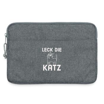 Leck die Katz - Laptoptasche 13" - Grau meliert - Vorne