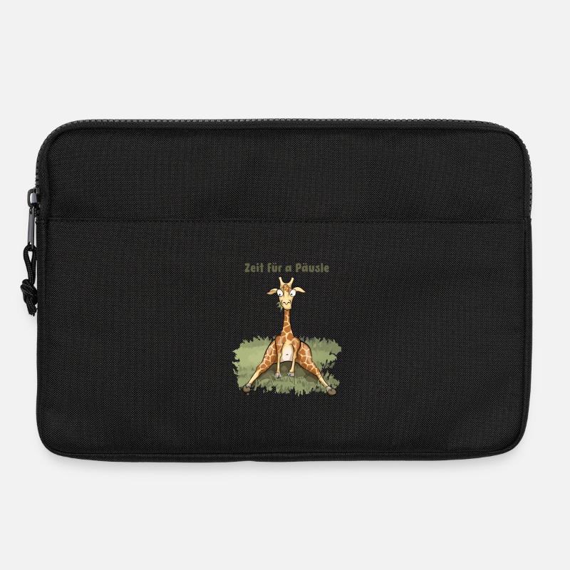 Zeit für a Päusle - Schwäbische Comic Giraffe - Laptoptasche 13" - Schwarz