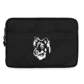 Finnischer Lapphund Kopf "Black Edition" - Laptoptasche 13" - Schwarz - Vorne
