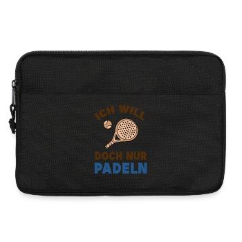 Freizeit Schläger Bälle Statement Padel Spieler - Laptoptasche 13" - Schwarz - Vorne