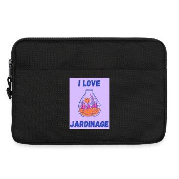 I LOVE,JARDINAGE,PRINTEMPS,HUMOUR,RETRAITE - Sacoche pour ordinateur portable 13 pouces - noir - Devant