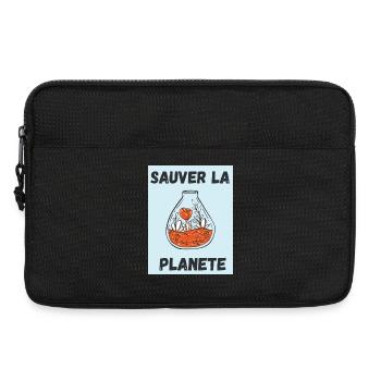 PLANETE. JOUR DE LA TERRE. ECOLOGIE. PLANET. VEGAN - Sacoche pour ordinateur portable 13 pouces - noir - Devant