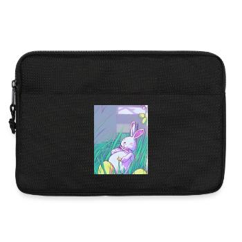 Lapin de Pâques pastel dans l’herbe printanière - Sacoche pour ordinateur portable 13 pouces - noir - Devant