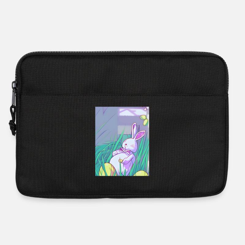 Pastell Osterhase im Frühlingsgras - Laptoptasche 13" - Schwarz