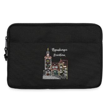 Regensburg, Brückturm, Strichzeichnung, Bayern - Laptoptasche 13" - Schwarz - Vorne