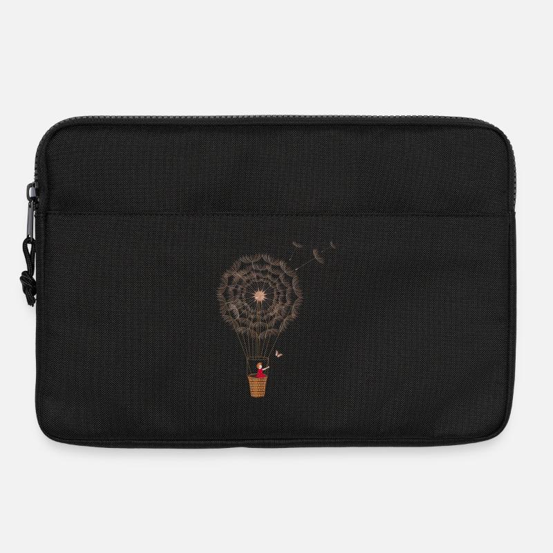 fantasievoller Pusteblumen Ballon - Laptoptasche 13" - Schwarz