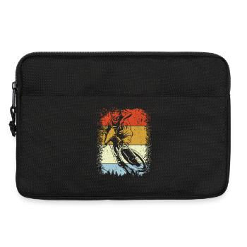 Stripes Retro Rider Silhouette - Laptop bag 13" - black - Front