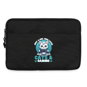 Gamer Girl Cat Cats & Gaming - Sacoche pour ordinateur portable 13 pouces - noir - Devant