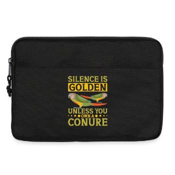 Schweigen ist Gold Sittich Papagei Design - Laptoptasche 13" - Schwarz - Vorne