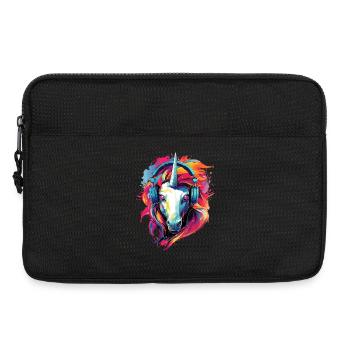 Einhorn mit Kopfhörer Musik Fabeltier Einhörner - Laptoptasche 13" - Schwarz - Vorne