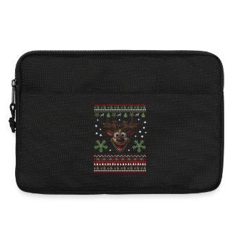 Happy reindeer with lights - Laptop bag 13" - black - Front