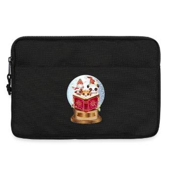 Tiere lesen in einer Schneekugel zu Weihnachten - Laptoptasche 13" - Schwarz - Vorne