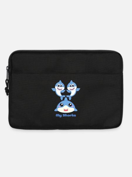 Entzückendes Hai-Freunde-Cartoon-Design - Laptoptasche 13" - Schwarz