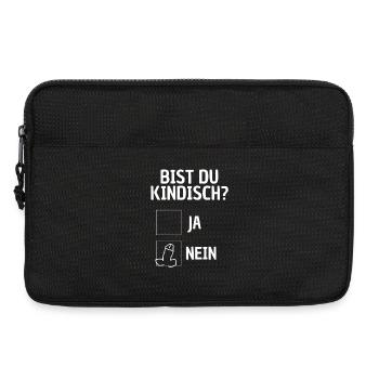 Bist du kindisch? lustiger Spruch Kindskopf Spaß - Laptoptasche 13" - Schwarz - Vorne
