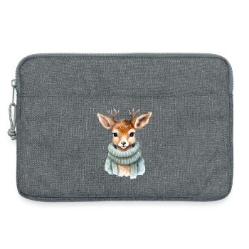 Fauve en manteau d’hiver - Sacoche pour ordinateur portable 13 pouces - gris chiné - Devant