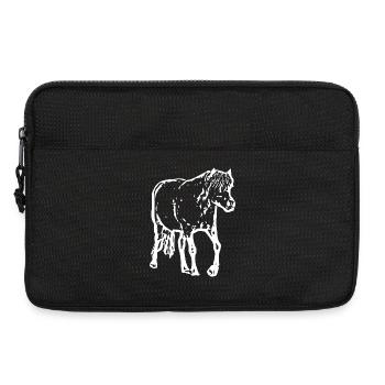 cheval blanc cheval blanc t-shirt cadeau cavalier - Sacoche pour ordinateur portable 13 pouces - noir - Devant