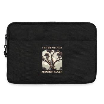 Giraffenblick im Baumdschungel - Laptoptasche 13" - Schwarz - Vorne