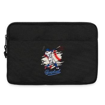 Illustration dynamique de balancement de baseball - Sacoche pour ordinateur portable 13 pouces - noir - Devant