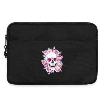 Crâne vif et Rose Art Design - Sacoche pour ordinateur portable 13 pouces - noir - Devant