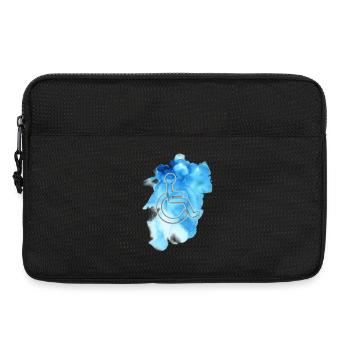 Wheelchair symbol with blue background # - Laptop bag 13" - black - Front