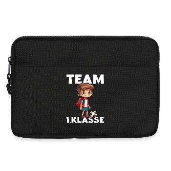 Team 1 Klasse Fußball Erstklässler Einschulung - Laptoptasche 13" - Schwarz - Vorne