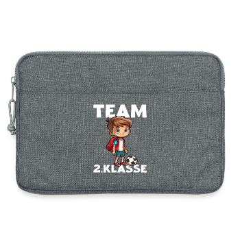Fußball Team 2 Klasse Fußballspieler Zweitklässler - Laptoptasche 13" - Grau meliert - Vorne