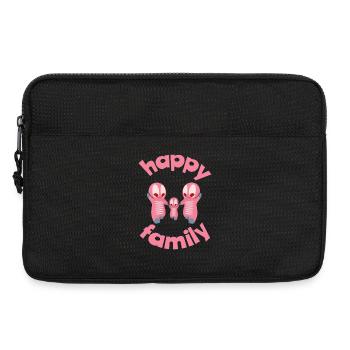 Motifs familiaux ludiques avec des personnages colorés - Sacoche pour ordinateur portable 13 pouces - noir - Devant