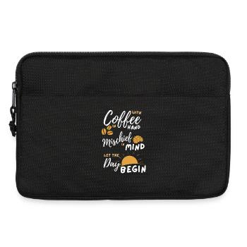 Coffee Mischief Sunrise Day beginnt - Laptoptasche 13" - Schwarz - Vorne