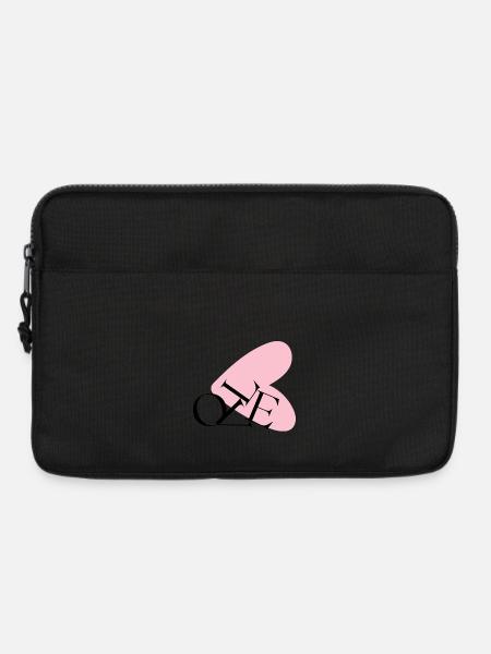 Abstrakte Herztypografie NE - Laptoptasche 13" - Schwarz