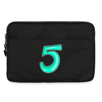 5 Number Number Motif - Laptop bag 13" - black - Front