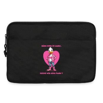 Cute duck in leather - Laptop bag 13" - black - Front