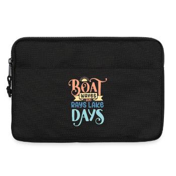 Boot Wellen Sonnenstrahlen See Tage - Laptoptasche 13" - Schwarz - Vorne