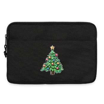 Festive Christmas Tree with Colourful Ornaments - Laptop bag 13" - black - Front