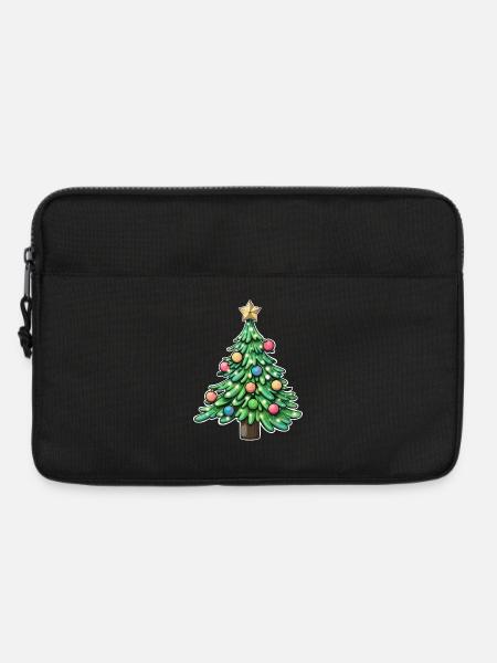 Festive Christmas Tree with Colourful Ornaments - Laptop bag 13" - black