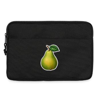 Birne mit Blatt - Laptoptasche 13" - Schwarz - Vorne