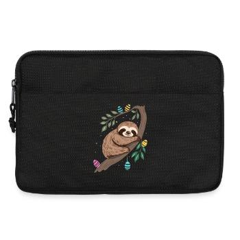 Easter Sloth with Easter Eggs - Laptop bag 13" - black - Front