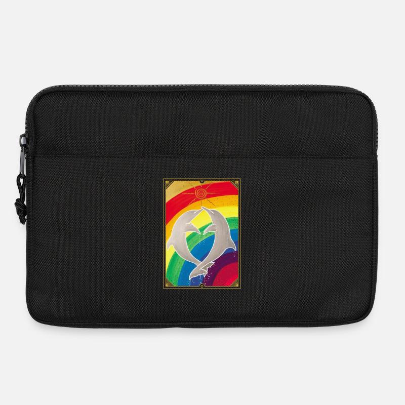 Delfin Regenbogen Energie - Sonja Ariel von Staden - Laptoptasche 13" - Schwarz