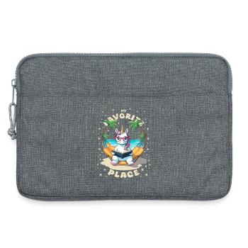 Unicorn with book - Laptop bag 13" - heather grey - Front