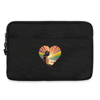 Regenbogen Retro, Frau im Herz , Einzigarting - Laptoptasche 13" - Schwarz - Vorne
