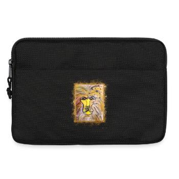 Illustration du signe du zodiaque Lion - Sacoche pour ordinateur portable 13 pouces - noir - Devant